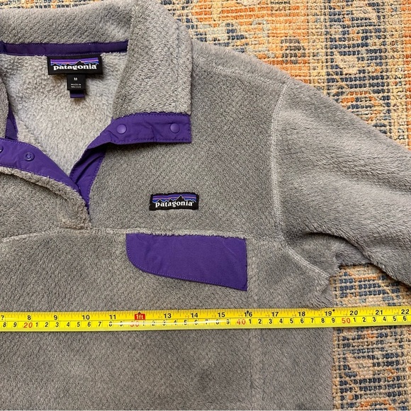 Patagonia Re-Tool Snap-T Fleece Pullover Gray Purple Medium - Picture 3 of 8